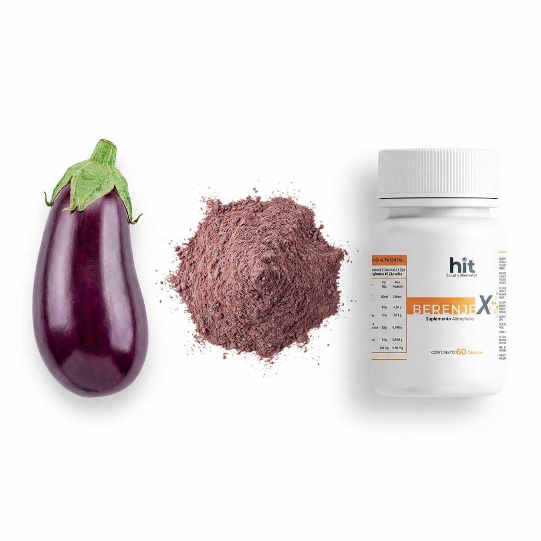 HIT Berenjex – Complemento Alimenticio de Berenjena | Apoyo al Control de Peso y Metabolismo | 60 Cápsulas por Caja | Pack de 5 Piezas