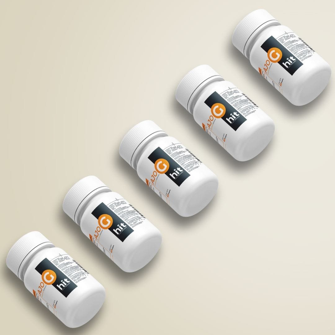 HIT Ajo G – Complemento Alimenticio a Base de Ajo | Apoyo al Bienestar General | 60 g por Presentación | Pack de 5 Piezas