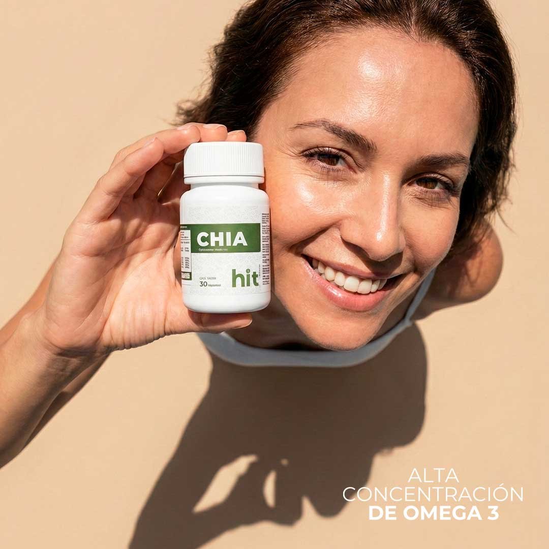 HIT® Chía en Cápsulas 30 pzs | Cápsulas de Aceite de Chía de Origen Natural | Complemento Alimenticio | Uso Adulto