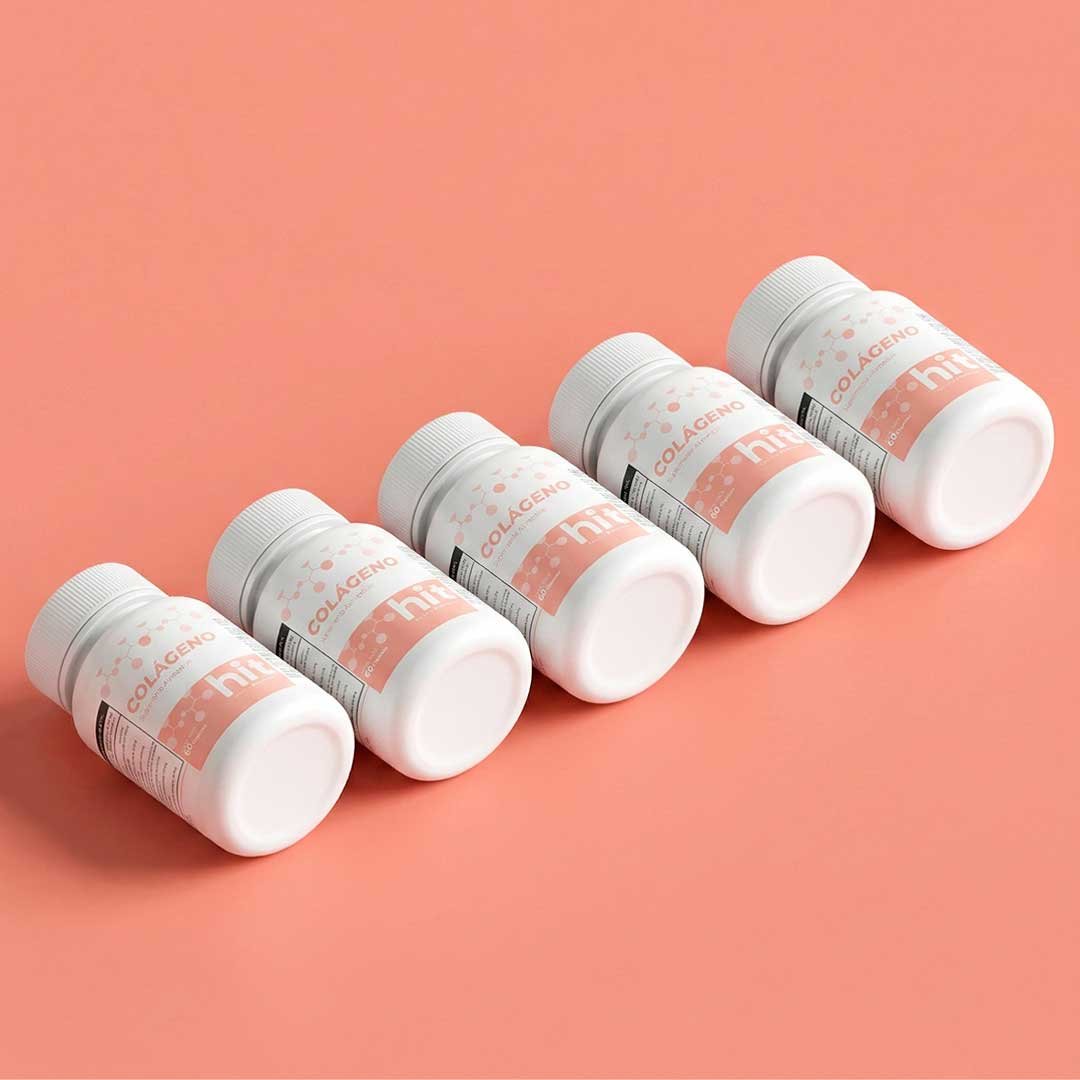 HIT Colágeno – Complemento Alimenticio con Colágeno para Piel, Articulaciones y Bienestar | 60 Cápsulas por Caja | Pack de 5 Piezas