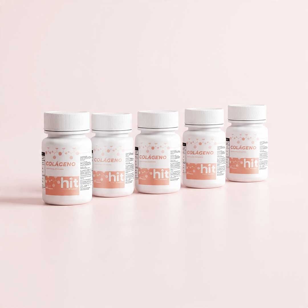 HIT Colágeno – Complemento Alimenticio con Colágeno para Piel, Articulaciones y Bienestar | 60 Cápsulas por Caja | Pack de 5 Piezas