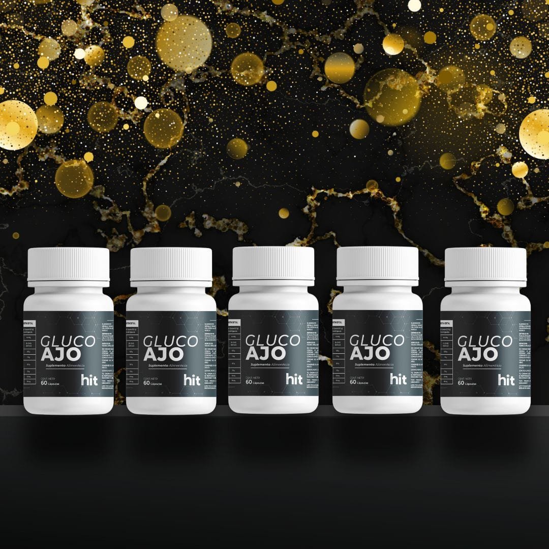 Gluco Ajo – Complemento Alimenticio en Cápsulas 60 pzs + Colágeno Hidrolizado en Polvo/Tabletas 5 pzs | Apoyo Bienestar General | Uso Diario