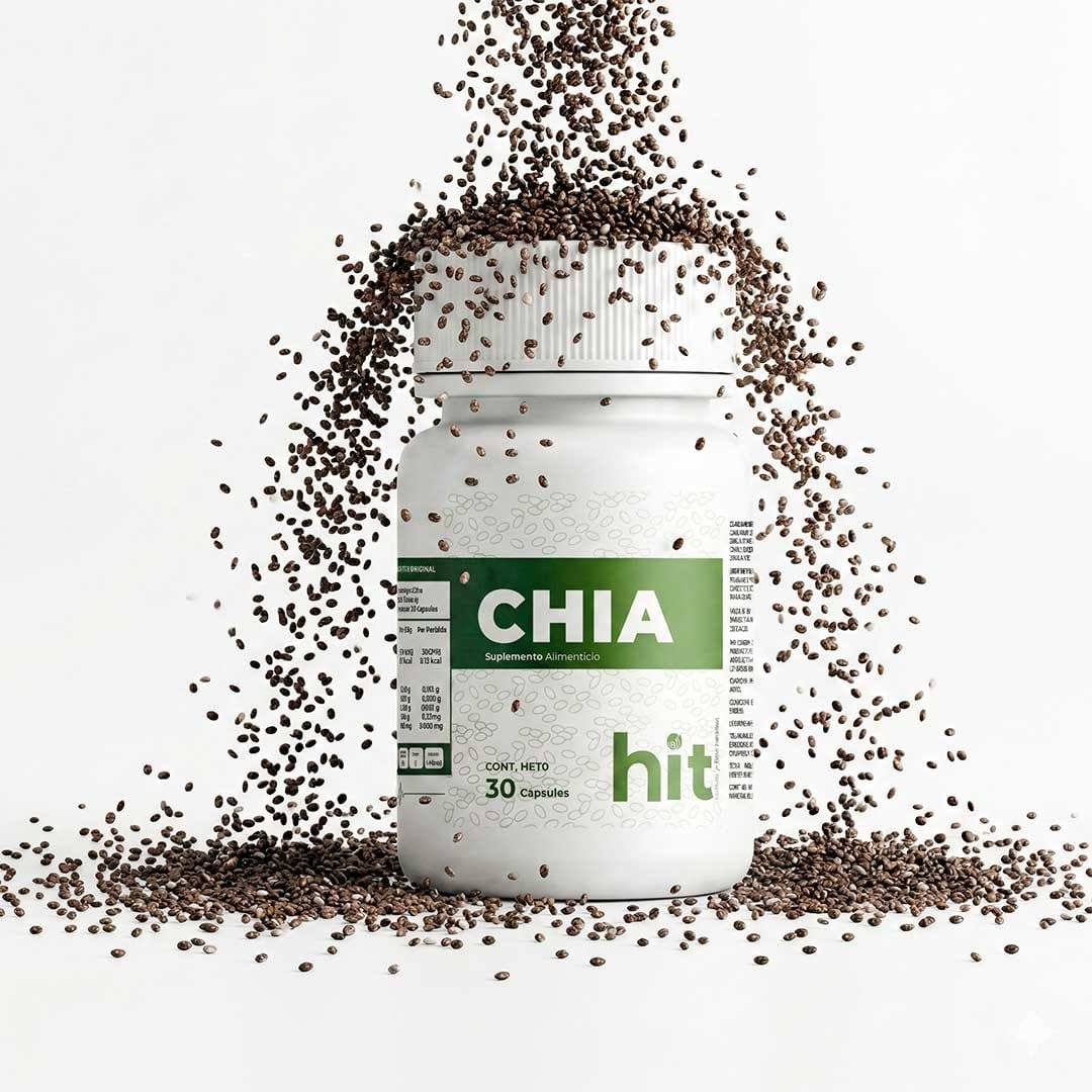 HIT® Chía en Cápsulas 30 pzs | Cápsulas de Aceite de Chía de Origen Natural | Complemento Alimenticio | Uso Adulto