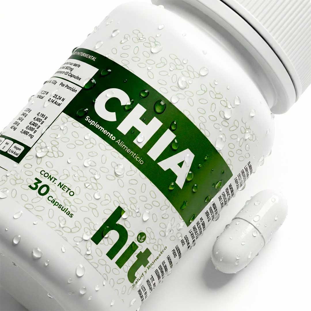 HIT® Chía en Cápsulas 30 pzs | Cápsulas de Aceite de Chía de Origen Natural | Complemento Alimenticio | Uso Adulto