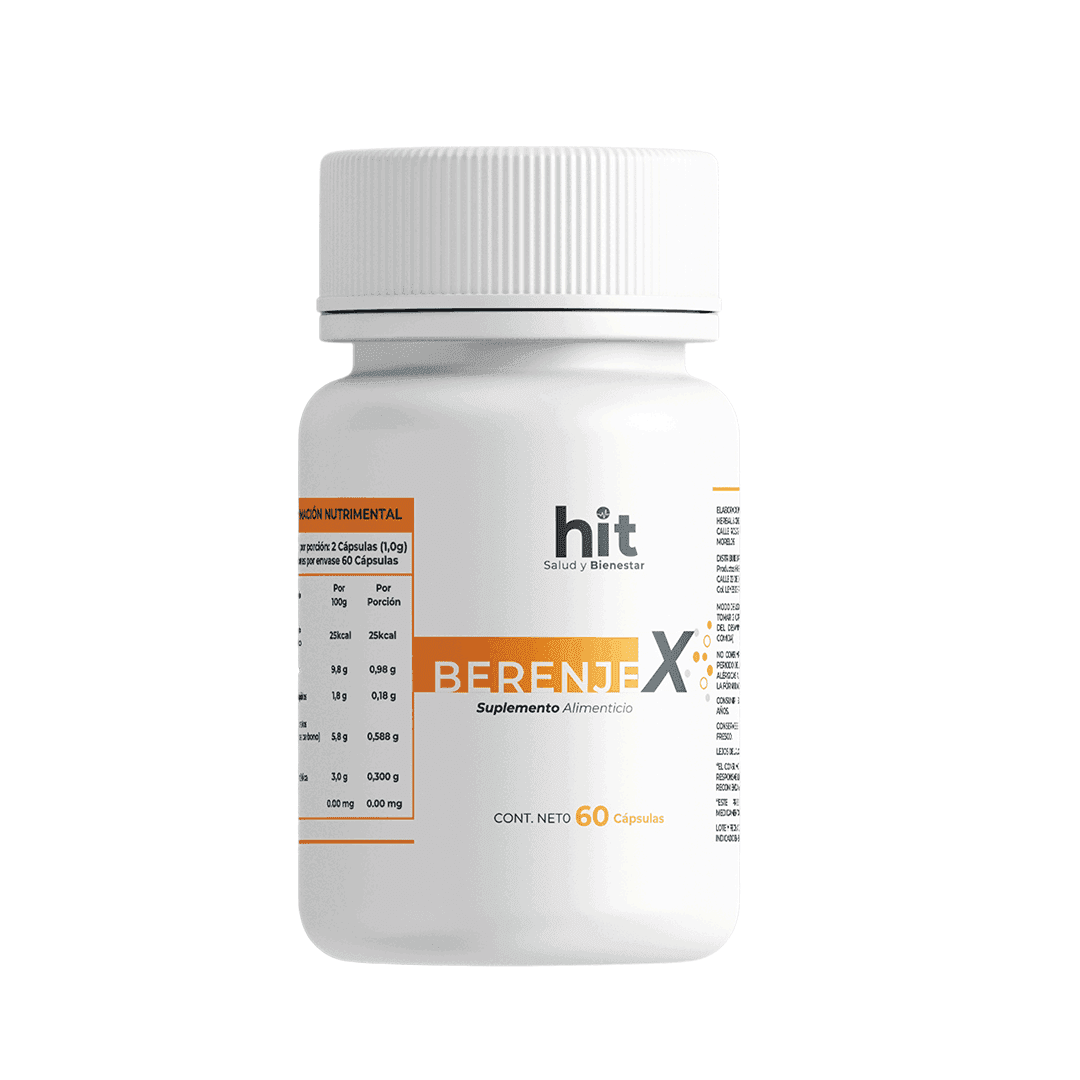 HIT® Berenjex® Berenjena con Nuez en Cápsulas 60 pzs | Complemento Alimenticio de Origen Natural | Bienestar Diario | Uso Adulto