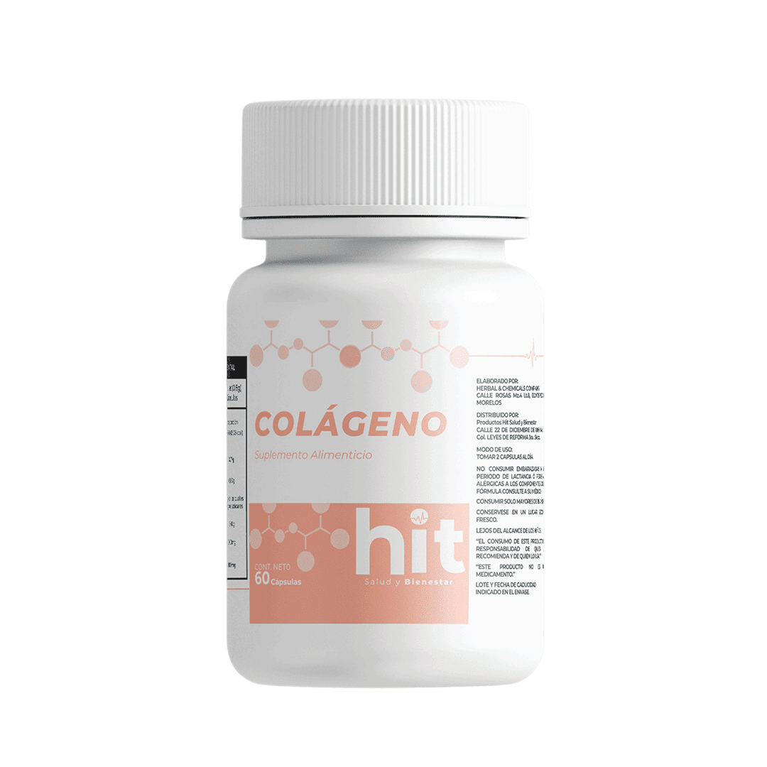 HIT® Colágeno Plus® en Cápsulas 60 pzs | Complemento Alimenticio con Colágeno Hidrolizado | Fórmula de Origen Natural | Uso Adulto