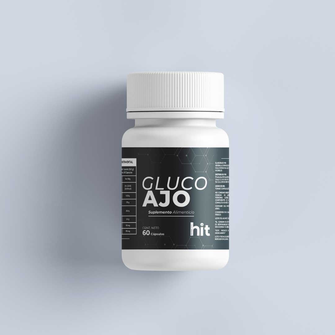 Gluco Ajo – Complemento Alimenticio en Cápsulas 60 pzs + Colágeno Hidrolizado en Polvo/Tabletas 5 pzs | Apoyo Bienestar General | Uso Diario