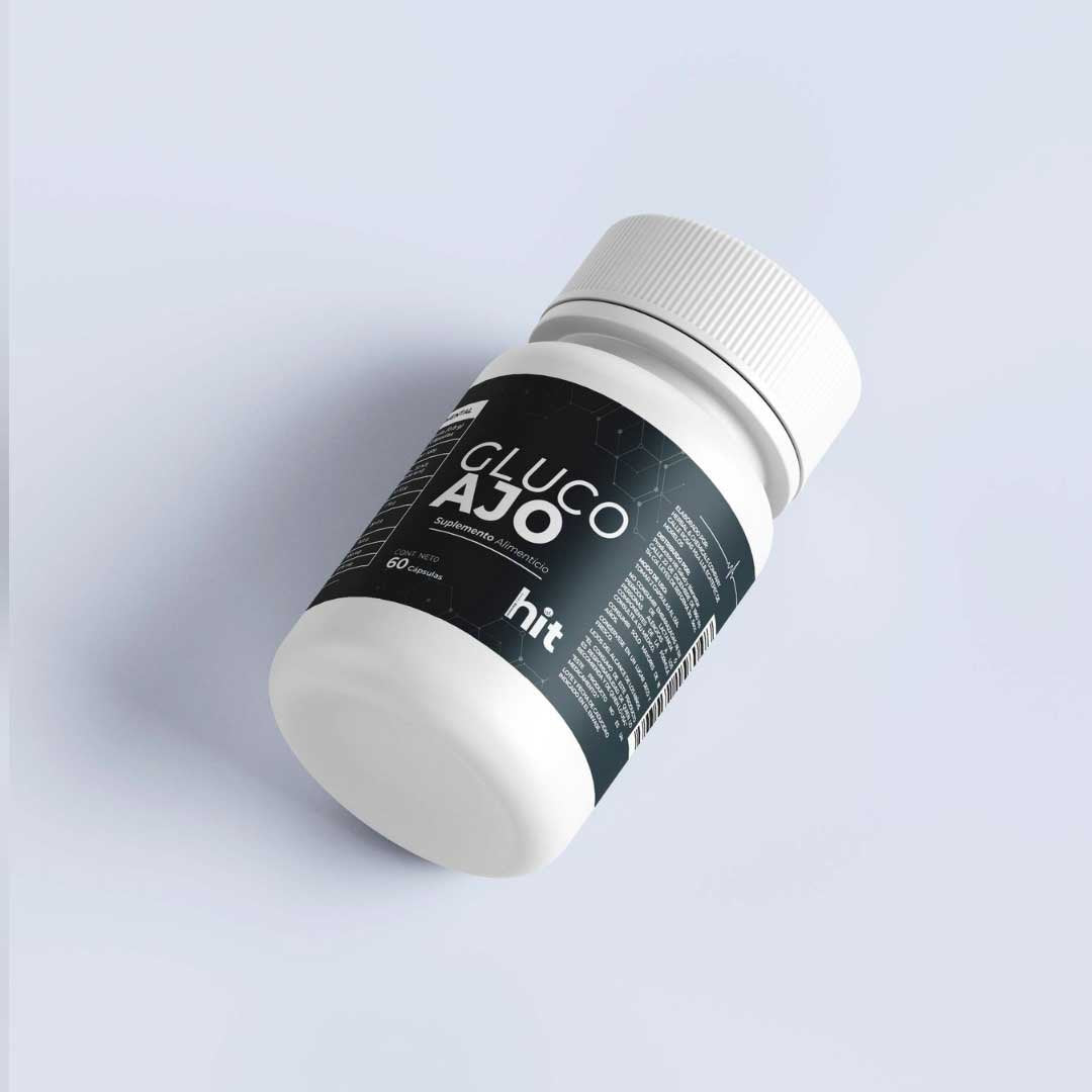 HIT® Gluco Ajo C2® en Cápsulas 30 pzs | Complemento Alimenticio con Ajo, Colágeno y Glucosamina | Fórmula de Origen Natural | Uso Adulto