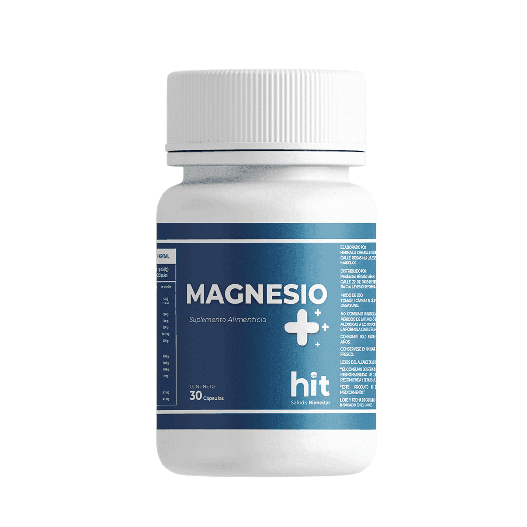 Magnesio HIT | Complemento Alimenticio en Cápsulas | 30 Cápsulas | Uso Diario | Presentación Práctica