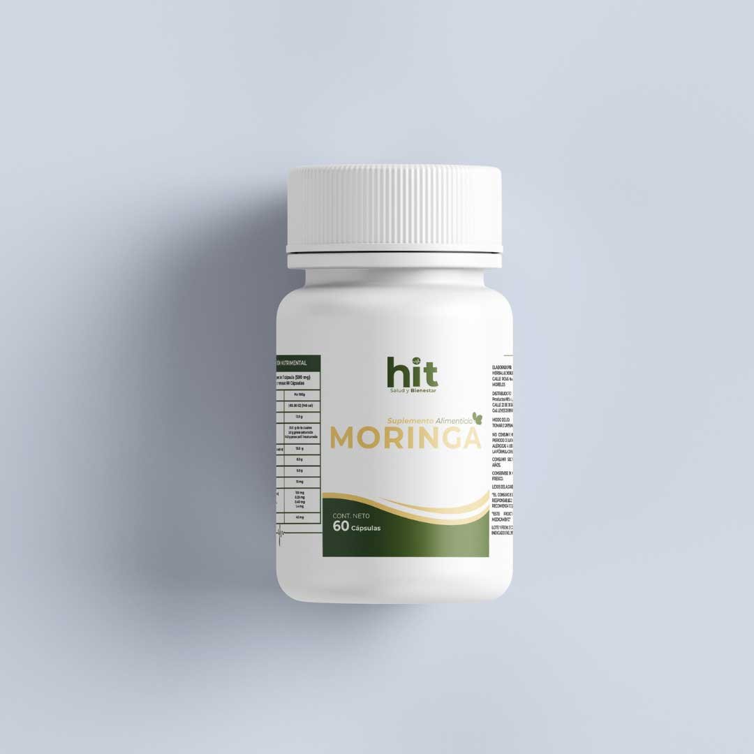 HIT Moringa – Complemento Alimenticio a Base de Moringa | Apoyo al Bienestar General y Vitalidad | 60 Cápsulas por Caja | Pack de 5 Piezas
