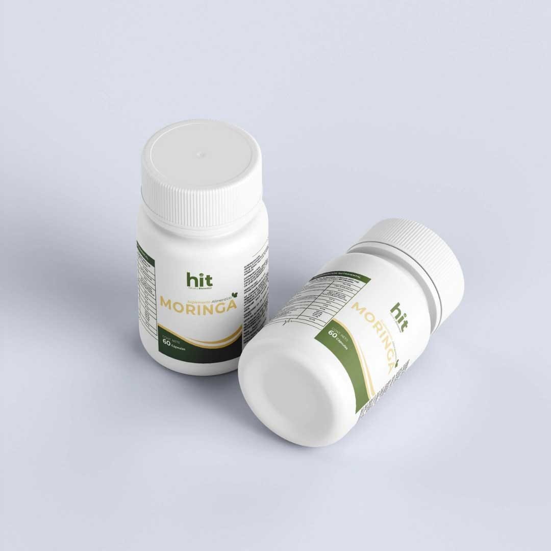 HIT Moringa – Complemento Alimenticio a Base de Moringa | Apoyo al Bienestar General y Vitalidad | 60 Cápsulas por Caja | Pack de 5 Piezas