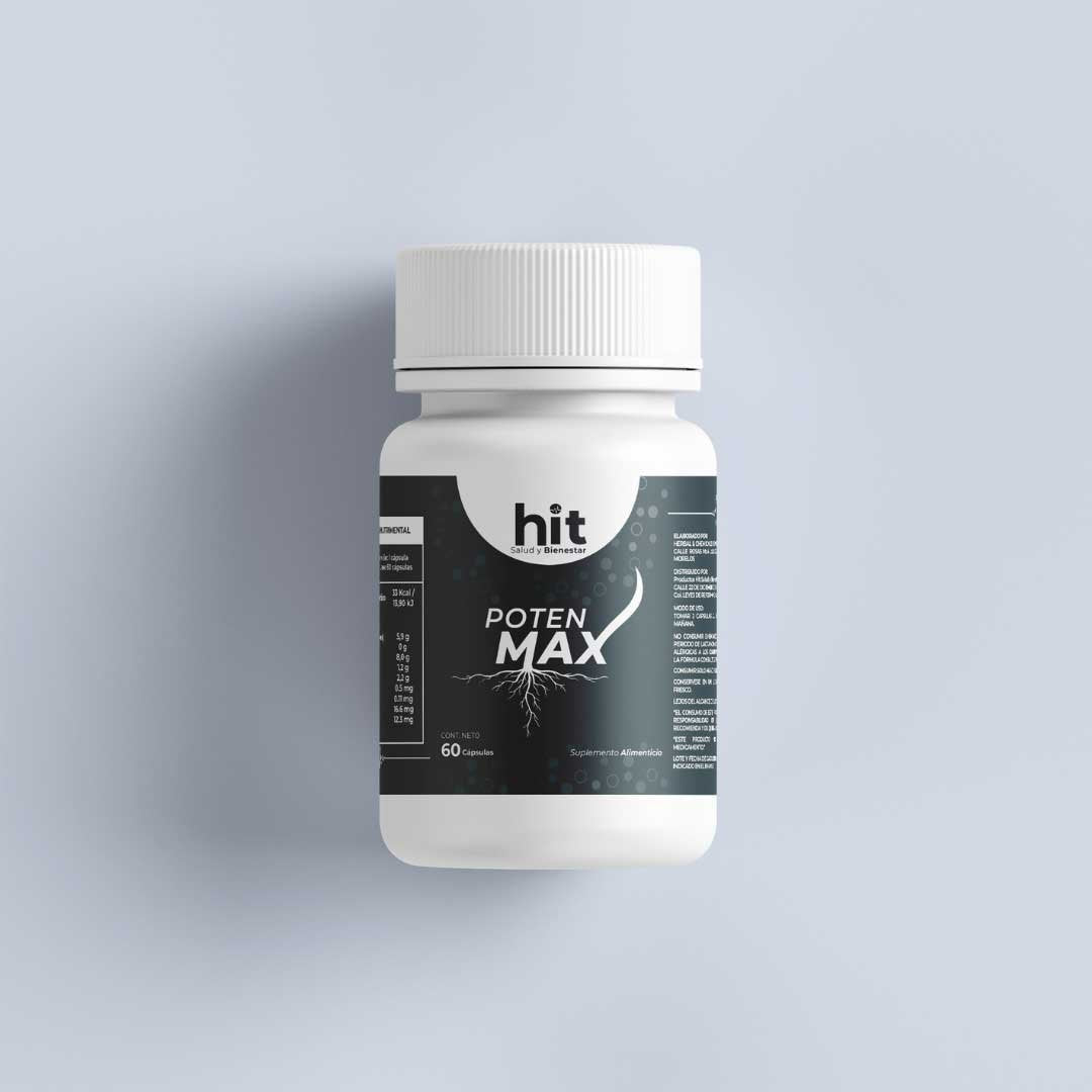 Poten Max-Maca 60 Cápsulas HIT | Complemento Natural con Maca para Energía, Vitalidad y Rendimiento | Apoyo al Desempeño Físico y Bienestar General
