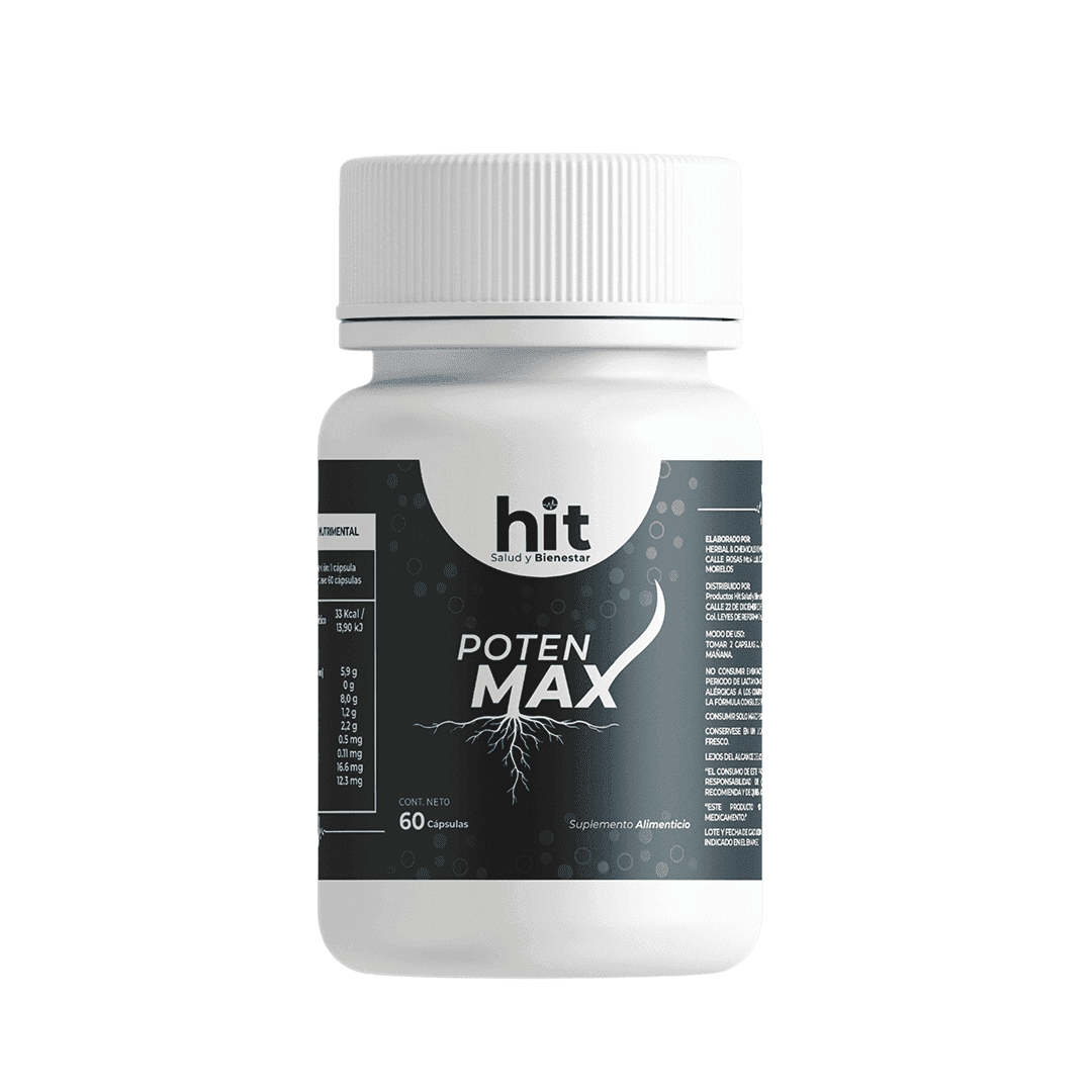Poten Max-Maca 60 Cápsulas HIT | Complemento Natural con Maca para Energía, Vitalidad y Rendimiento | Apoyo al Desempeño Físico y Bienestar General