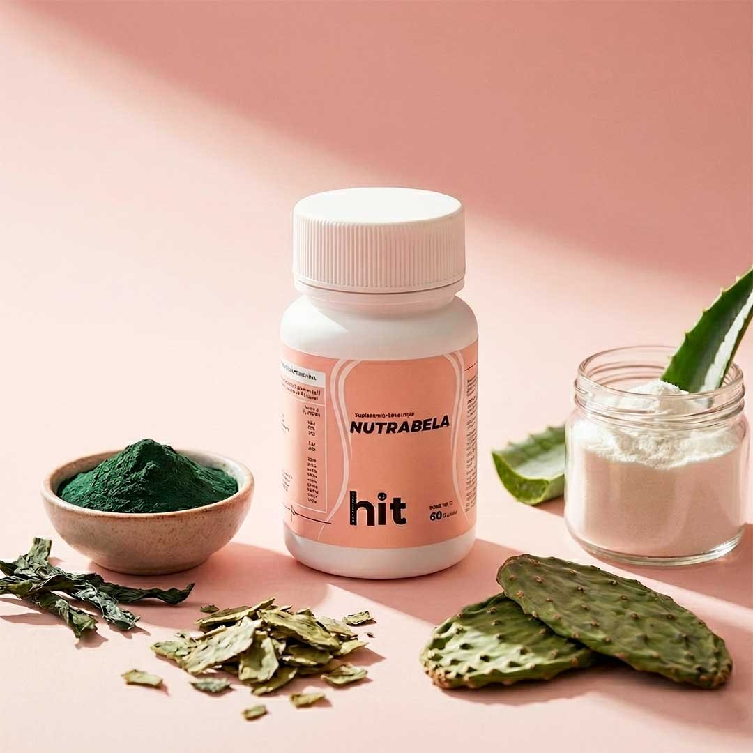 HIT® Nutrabela® en Cápsulas 60 pzs | Complemento Alimenticio con Nopal, Inulina de Agave y Alga Spirulina | Fórmula de Origen Natural | Uso Adulto