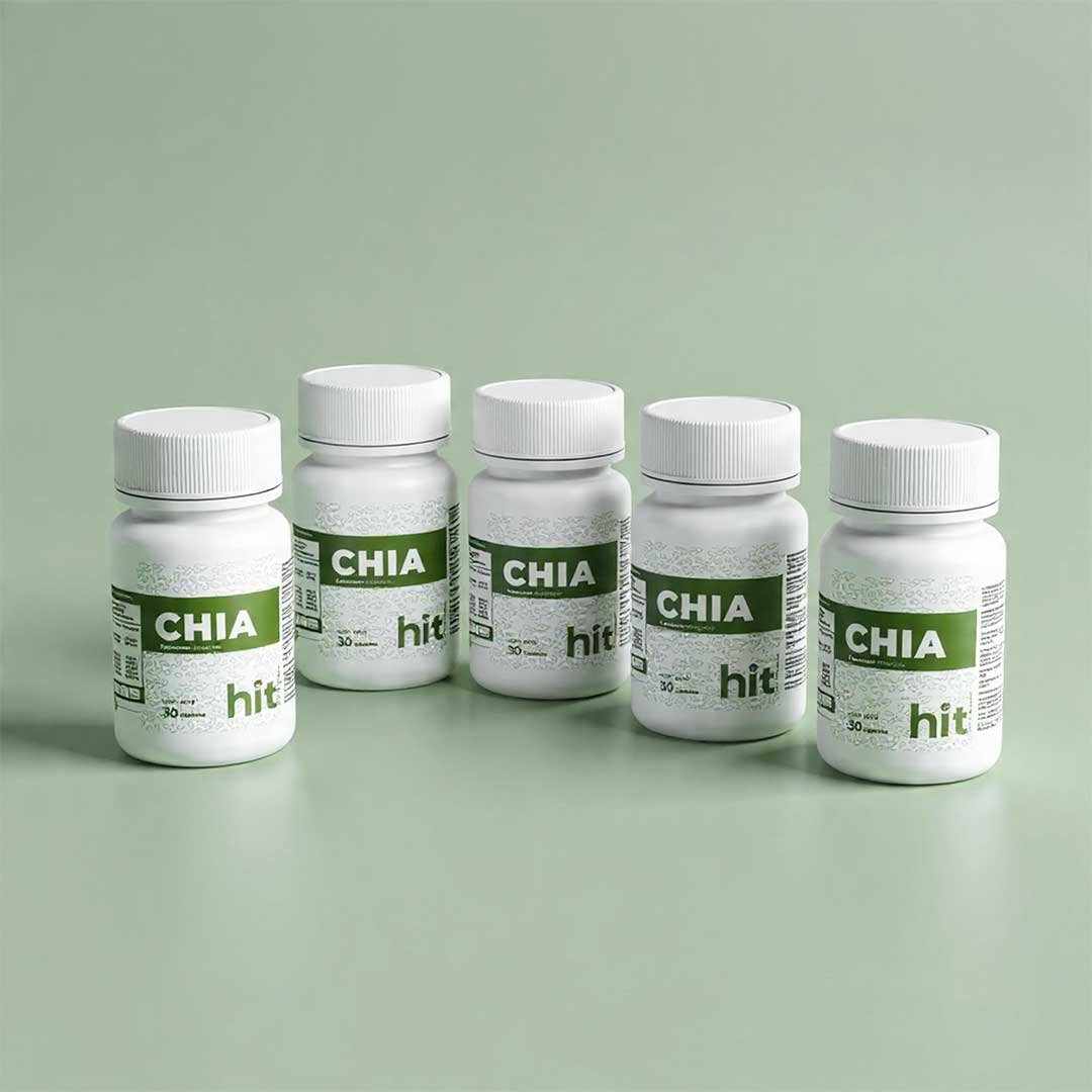 HIT Chía – Complemento Alimenticio a Base de Semilla de Chía | Apoyo al Metabolismo y Bienestar Digestivo | 30 Cápsulas por Caja | Pack de 5 Piezas